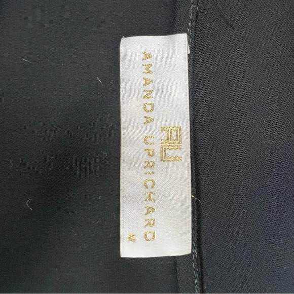 AMANDA UPRICHARD  black sleeveless cold shoulder classic top size medium B6 - Picture 6 of 7